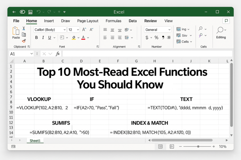 Top 10 Most-Read Excel Functions